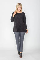 IC Collection Textured Zipper Tunic-IC-5369T