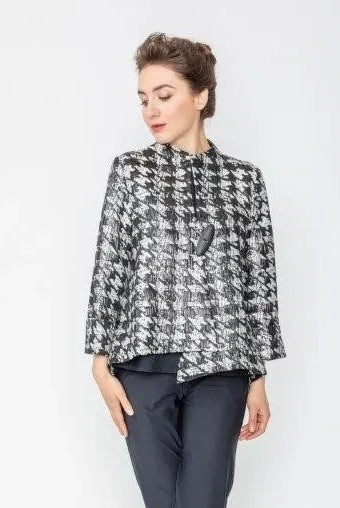 IC Collection Asymmetric Classic Black & White Jacket | Unique Apparel USA