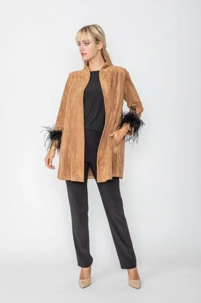 IC Collection Faux Suede Jacket-IC-5546J