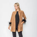IC Collection Faux Suede Jacket-IC-5546J