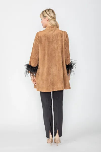 IC Collection Faux Suede Jacket-IC-5546J