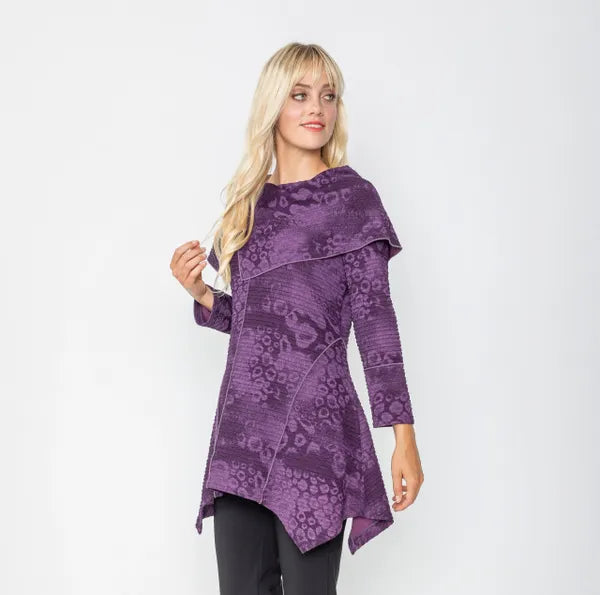 IC Collection Textured Asymmetrical Tunic-IC-5379T