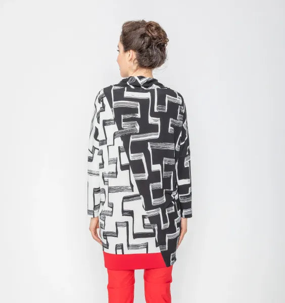 IC Collection Color Block Cowl Neck Tunic-IC-4434T