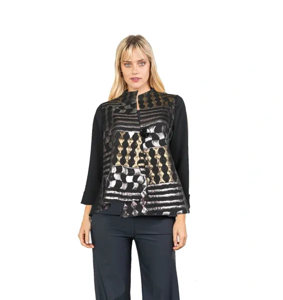 IC Collection Multi Pattern Single Button Jacket-IC-5443J