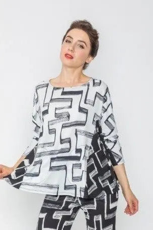 IC Collection Abstract Two-Tone Tunic | Unique Apparel USA