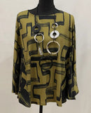 IC Collection Abstract Two-Tone Tunic-IC-5542T