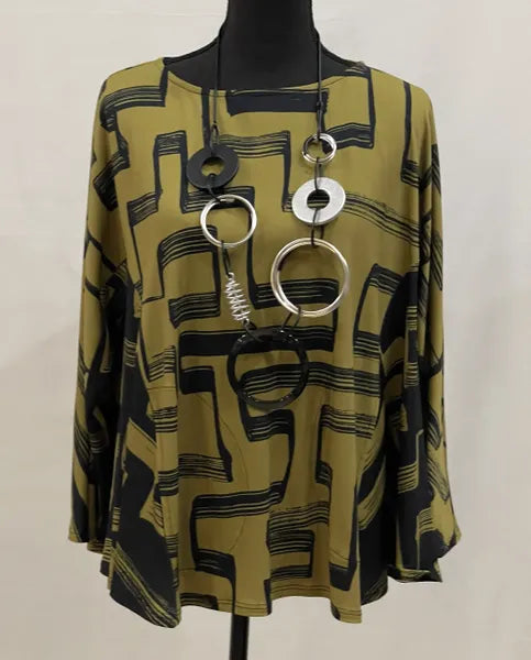 IC Collection Abstract Two-Tone Tunic-IC-5542T