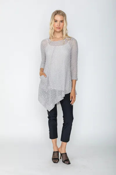 IC Collection Sheer Asymmetrical Tunic-IC-5483T