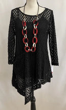 IC Collection Sheer Asymmetrical Tunic-IC-5483T