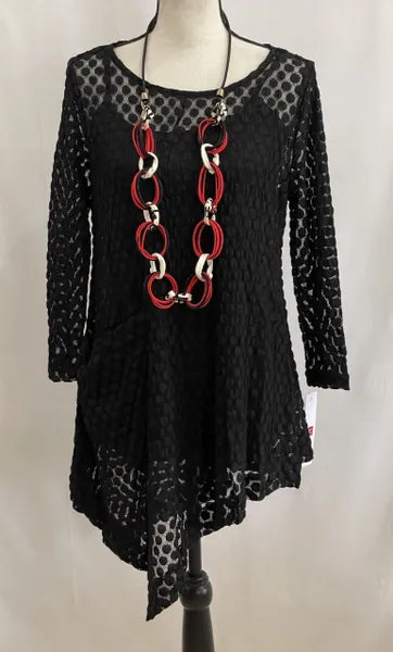 IC Collection Sheer Asymmetrical Tunic-IC-5483T