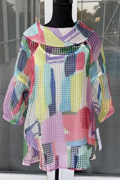 IC Collection Sheer Abstract Tunic-IC-5656T