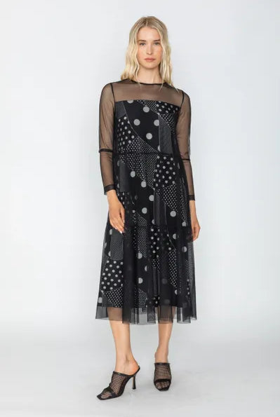 IC Collection Sheer Polka Dot Dress | Unique Apparel USA