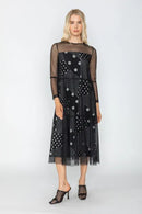 IC Collection Sheer Polka Dot Dress-IC-5627D