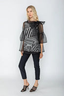 IC Collection Sheer Multi Stripe Top-IC-5624T