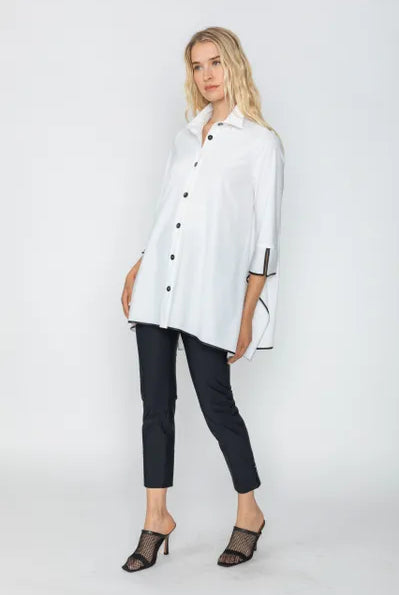 IC Collection White Trim Blouse | Unique Apparel USA