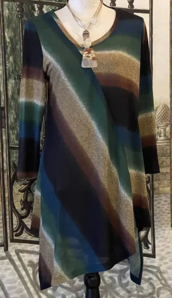 IC Collection Split Stripe Top-IC-5291T