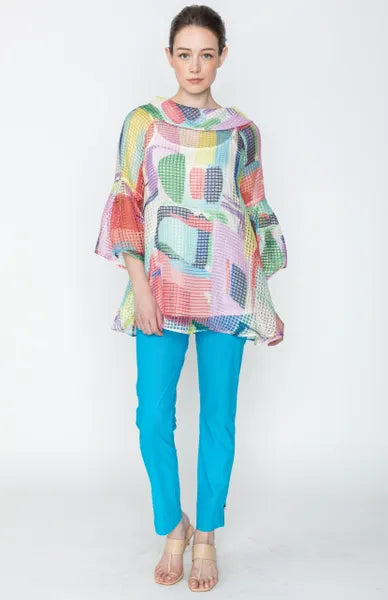 IC Collection Sheer Abstract Tunic-IC-5656T-B