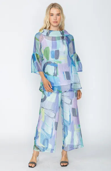 IC Collection Sheer Abstract Tunic-IC-5656T-B