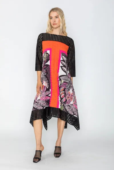 IC Collection Long Sleeve Textured Tropical Dress | Unique Apparel USA