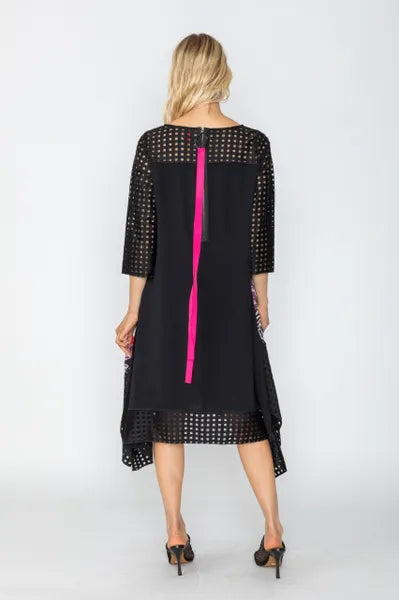 IC Collection Long Sleeve Textured Tropical Dress-IC-5773D