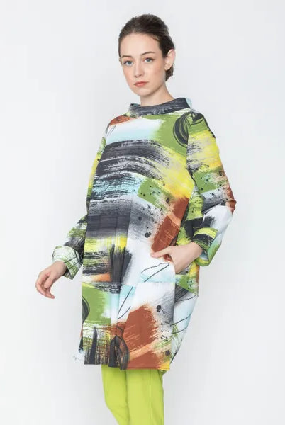 IC Collection Two Pocket Abstract Print Tunic | Unique Apparel USA