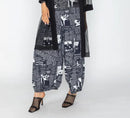 IC Collection Wide Leg Newspaper Print Pant-IC-5690P