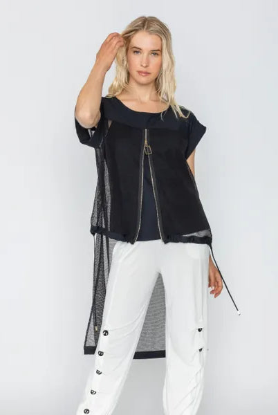 IC Collection Caped Mesh Top | Unique Apparel USA