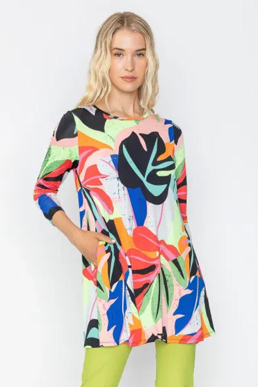 IC Collection Neon Floral Print Tunic | Unique Apparel USA