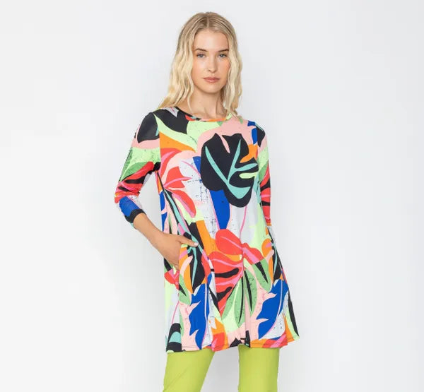 IC Collection Neon Floral Print Tunic-IC-5020T