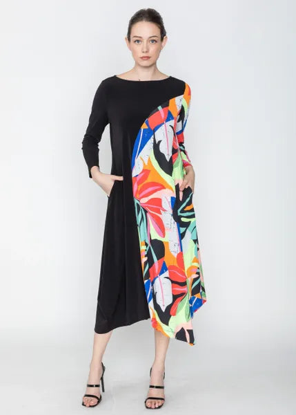 IC Collection Neon Floral Print Dress-IC-5014D