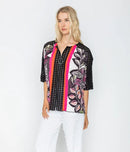 IC Collection Tropical Zip Up Tunic-IC-5772T