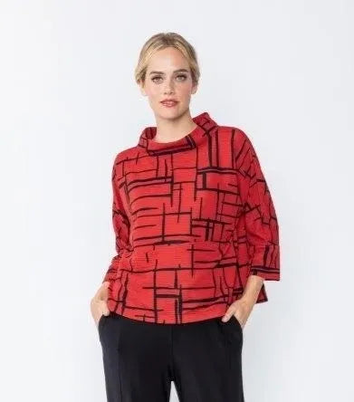 IC Collection Brick Print Tunic-IC-4962T