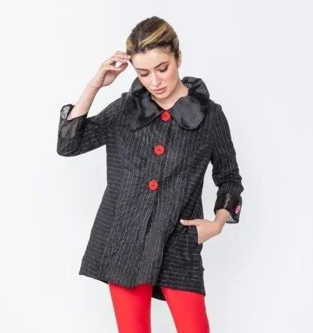 IC Collection Pinstripe Button Up Jacket-IC-4949J