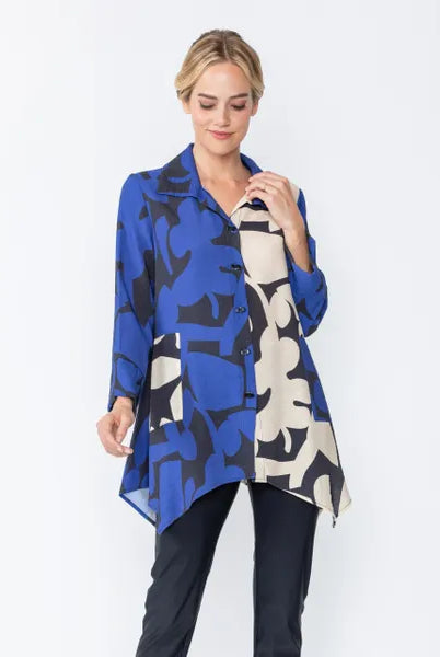 IC Collection Print Asymmetrical Tunic | Unique Apparel USA