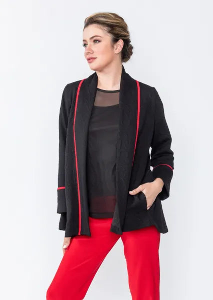 IC Collection Alphabet Embossed Open Jacket-IC-4586J