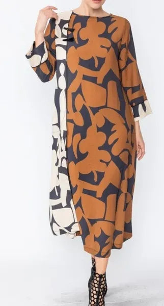 IC Collection Designer Print Dress-IC-5063D