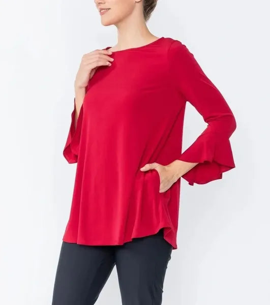 IC Collection Ruffle Sleeve Tunic-IC-4801T