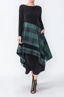 IC Collection Plaid Layered Dress-IC-4589D