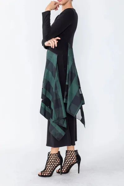 IC Collection Plaid Layered Dress-IC-4589D