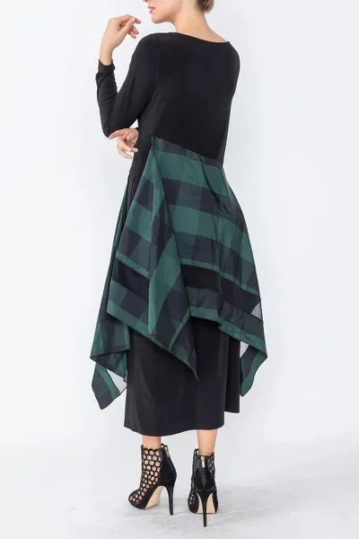 IC Collection Plaid Layered Dress-IC-4589D