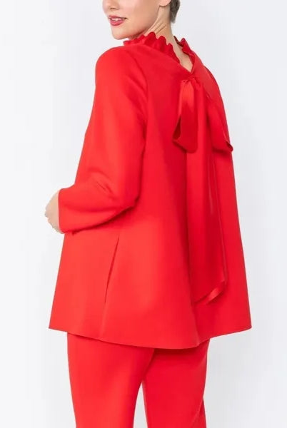 IC Collection Back Ribbon Ruffle Collar Top | Unique Apparel USA