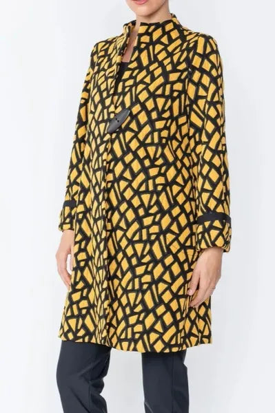 IC Collection Geometric Jacquard Long Jacket-IC-5111J