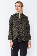 IC Collection Geometric Jacquard One Button Jacket-IC-5106J
