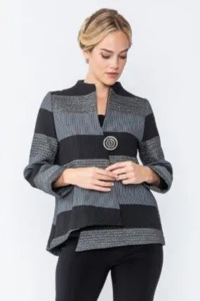 IC Collection New Designer's Knit One Button Jacket-IC-5809J