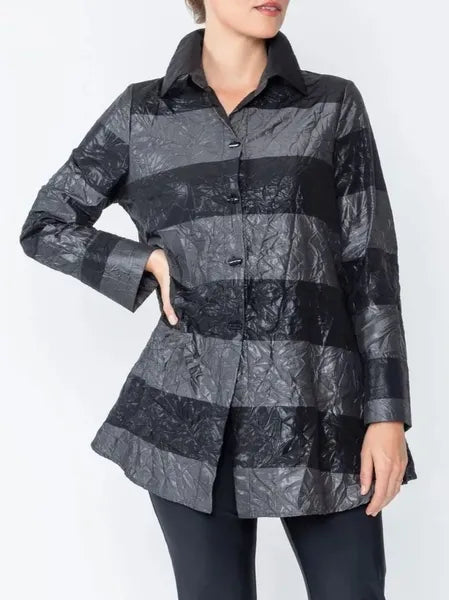 IC Collection Striped Button Down Top-IC-5102T