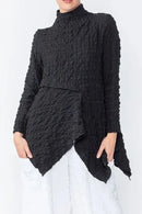 IC Collection Pucker Mock Neck Top-IC-4616T