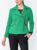 IC Collection Alphabet Embossed Biker Jacket-IC-4618J