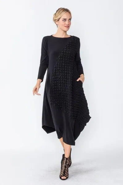 IC Collection Asymmetrical Textured Dress-IC-5814D