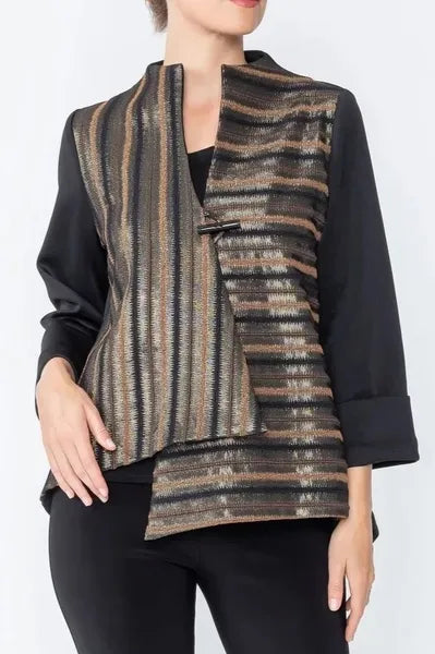 IC Collection Metallic Striped Jacket-IC-5088J