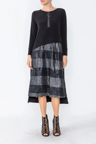 IC Collection Split Fabric Dress-IC-5093D